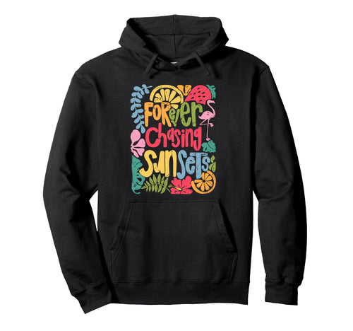 Forever Chasing Sunsets Boho Floral Hoodie - Unique Graphic Men Women - T-Shirt, Sweatshirt, Hoodie