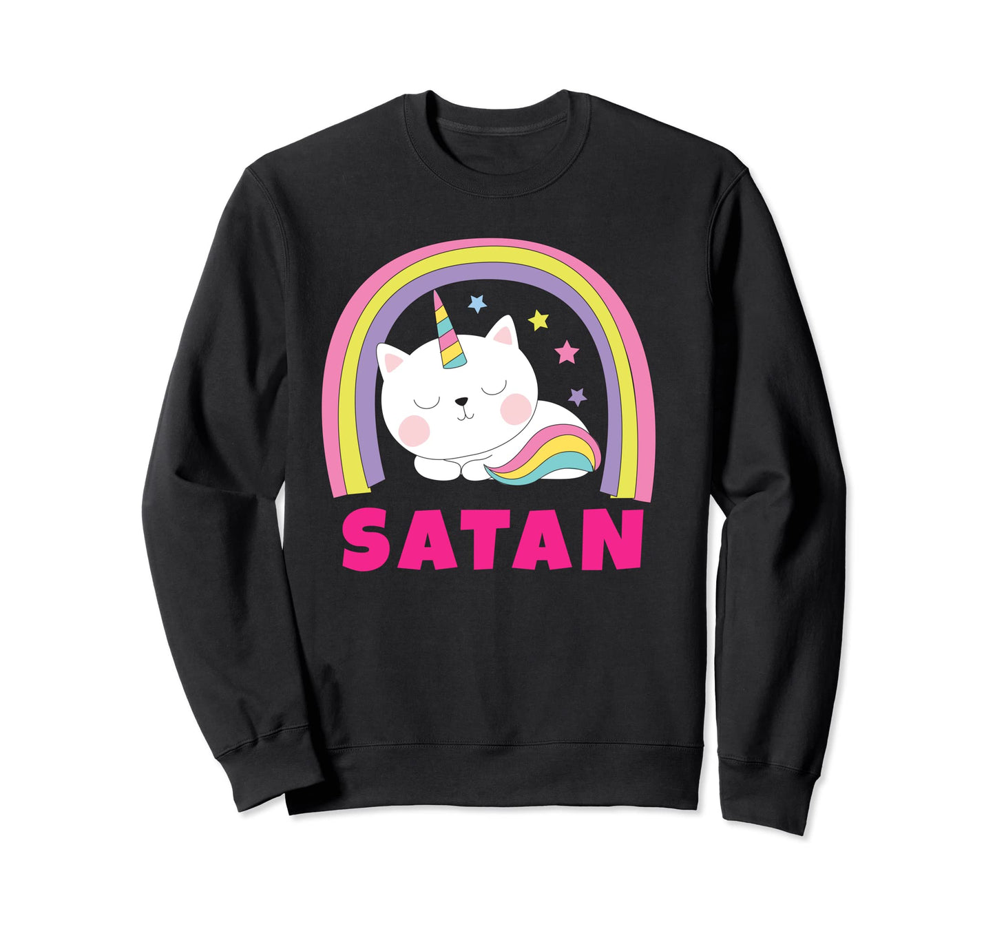 Satan Shirts Sarcastic Rainbow Funny Sweatshirt - Trendy Graphic Unisex - T-Shirt, Sweatshirt, Hoodie