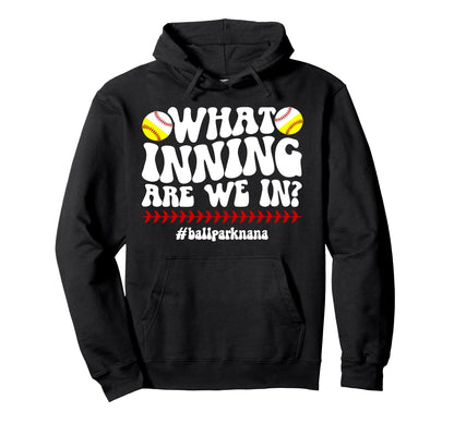 Ballpark Nana Grandma Groovy Softball Hoodie - Custom Art Print Men Women - T-Shirt, Sweatshirt, Hoodie