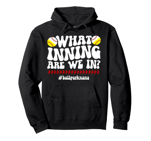 Ballpark Nana Grandma Groovy Softball Hoodie - Custom Art Print Men Women - T-Shirt, Sweatshirt, Hoodie