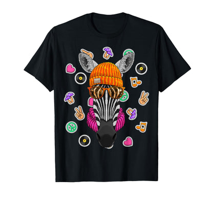 Hipster Zebra Geek Nerd Glasses Animal T-Shirt - Minimalist Print Unisex - T-Shirt, Sweatshirt, Hoodie