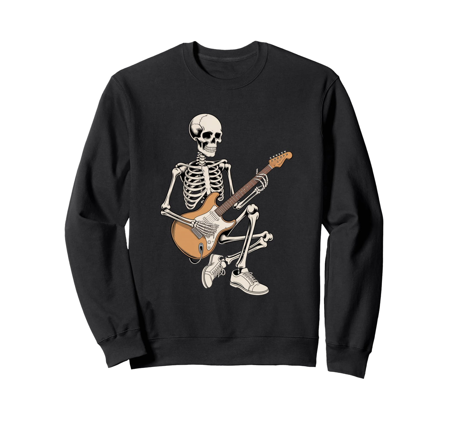 Rock Skeleton Playing Electric Sweatshirt - Trendy Graphic Men Women - T-Shirt, Sweatshirt, Hoodie