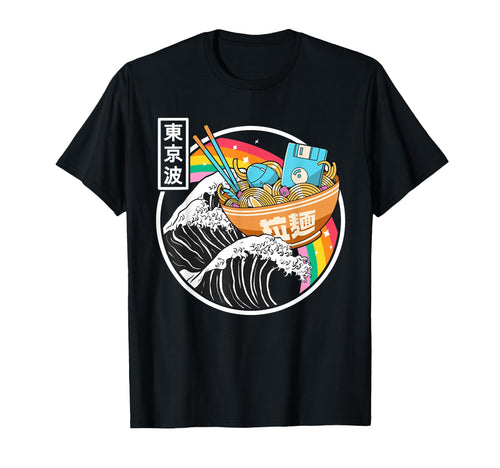 Computer Ramen Noodles Great Wave Kawaii T-Shirt - Graphic Print Men Women - T-Shirt, Sweatshirt, Hoodie