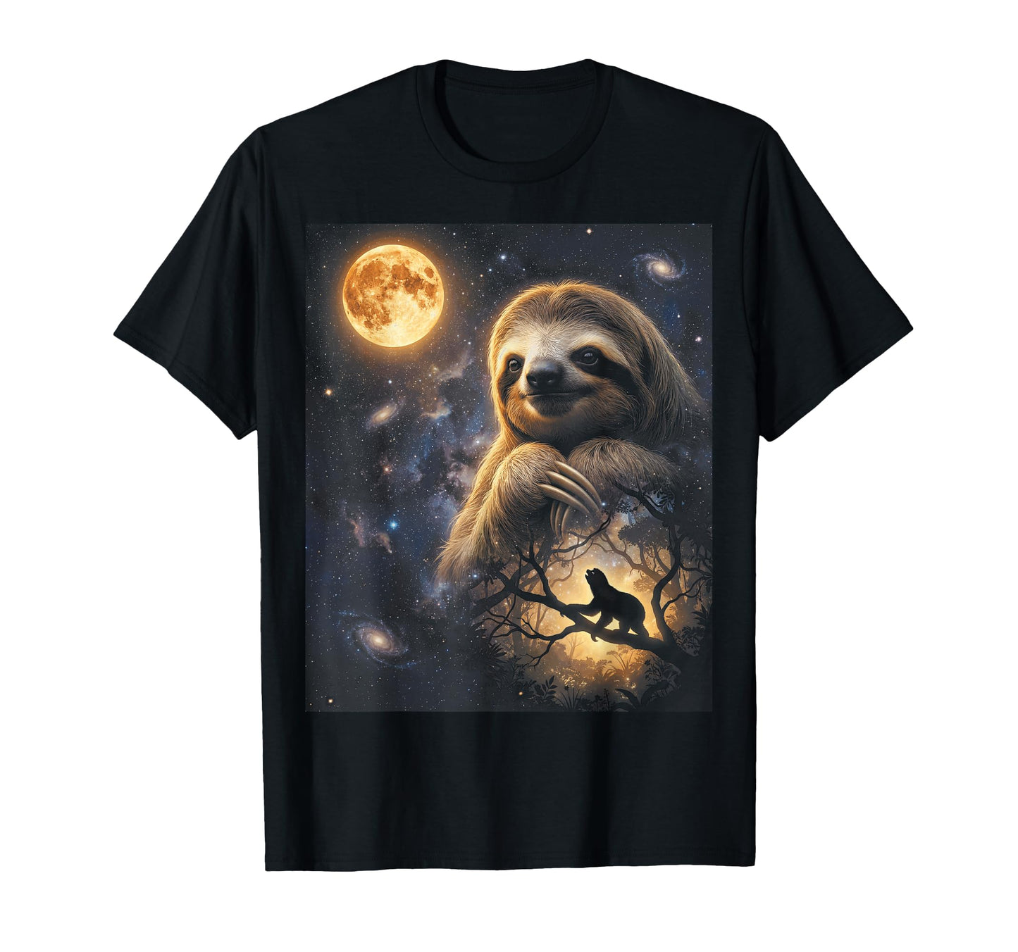90S Sloth Howling Moon Y2K Aesthetic T-Shirt - Aesthetic Graphic Men Women - T-Shirt, Sweatshirt, Hoodie