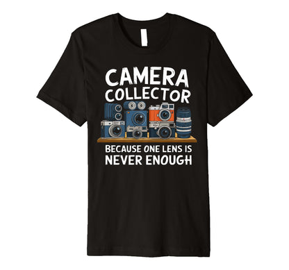 Camera Collector Cameraman T-Shirt - Aesthetic Graphic for Adults - T-Shirt, Sweatshirt, Hoodie