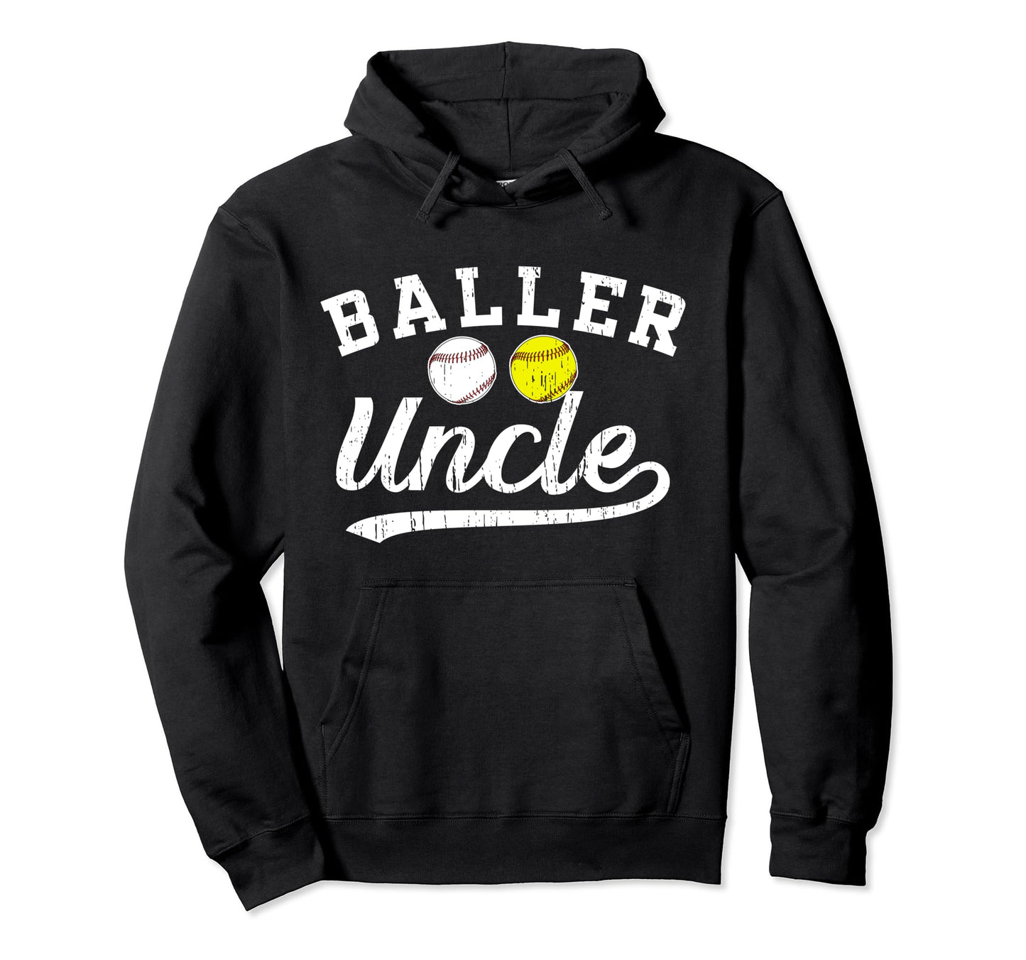 Baller Uncle Proud Baseball Softball Hoodie - Streetwear Style for Adults - T-Shirt, Sweatshirt, Hoodie