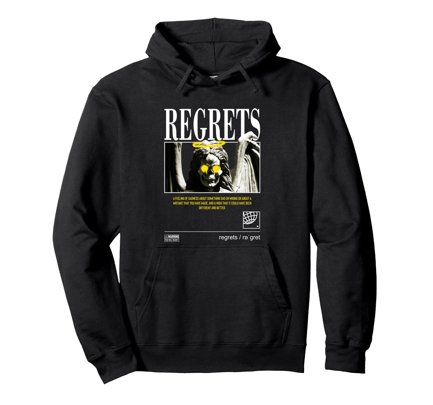Regrets Graffiti Angel Aesthetic Edgy Hoodie - Custom Art Print Men Women - T-Shirt, Sweatshirt, Hoodie