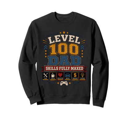 Dad Skills Fully Maxed Birthday Sweatshirt - Aesthetic Graphic Unisex - T-Shirt, Sweatshirt, Hoodie