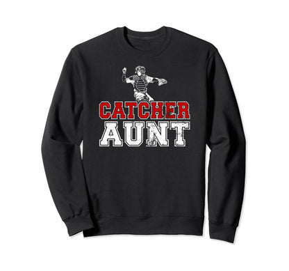 Baseball Catcher Aunt Baseball Sweatshirt - Unique Graphic Men Women - T-Shirt, Sweatshirt, Hoodie
