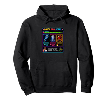 Funny Dads Bbq Stat Pixel Art Grilling Hoodie - Graphic Print for Adults - T-Shirt, Sweatshirt, Hoodie