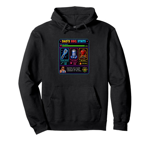 Funny Dads Bbq Stat Pixel Art Grilling Hoodie - Graphic Print for Adults - T-Shirt, Sweatshirt, Hoodie