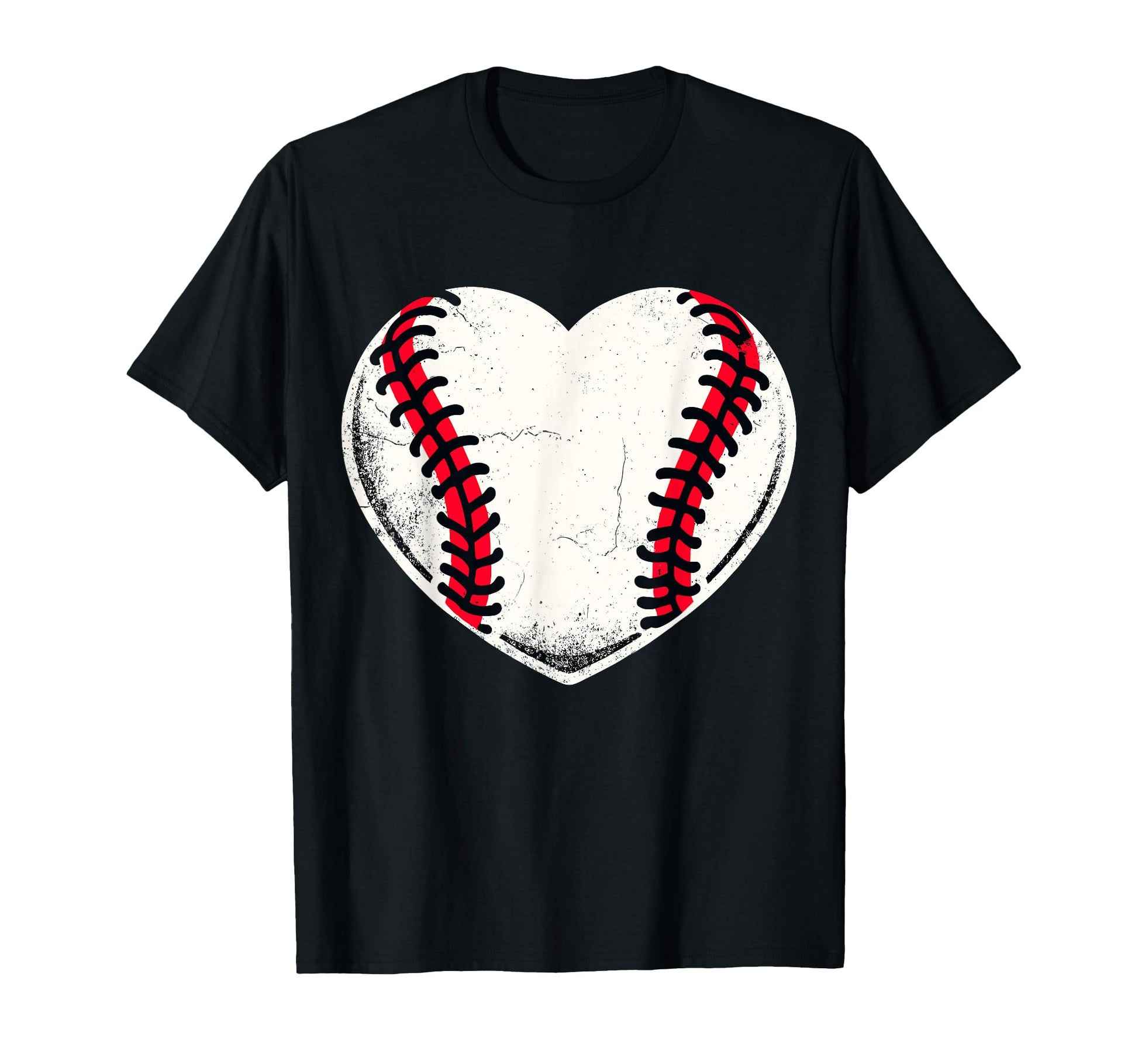 Distressed Baseball Heart Baseball Mom T-Shirt - Novelty Apparel Unisex - T-Shirt, Sweatshirt, Hoodie