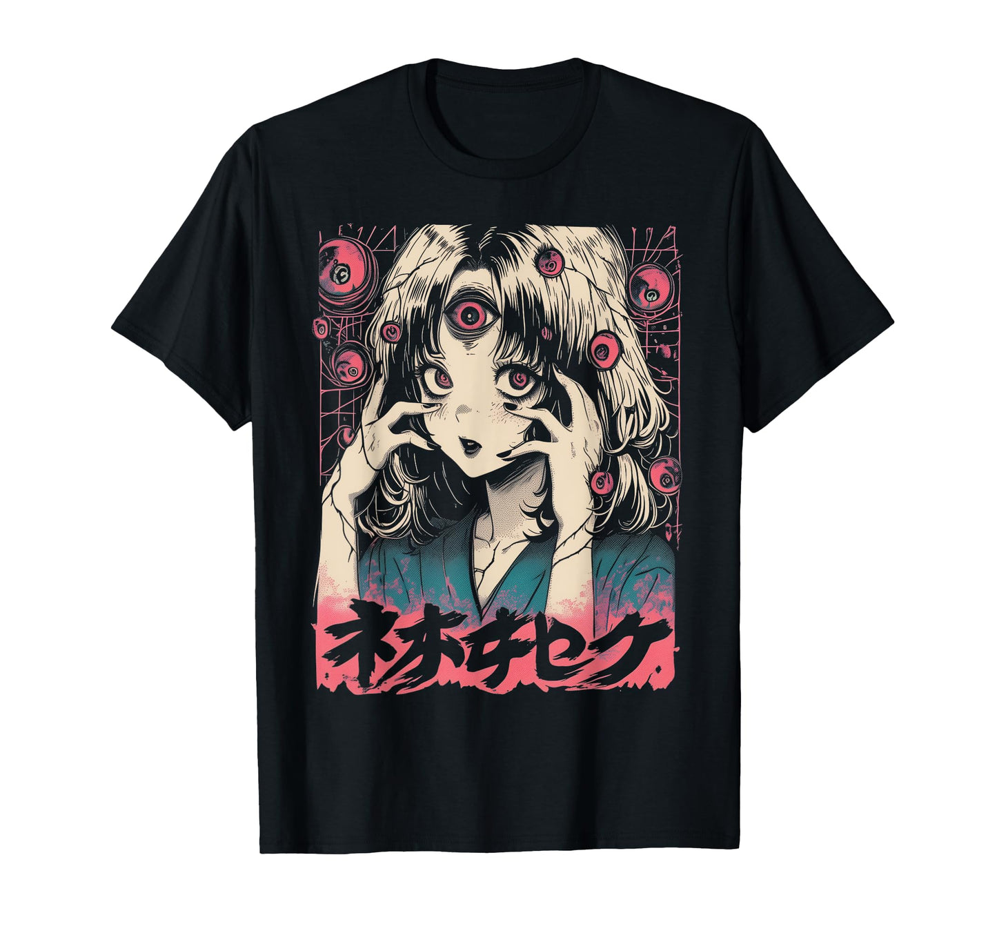 Goth Grunge Demon Anime Waifu Horror T-Shirt - Custom Art Print Men Women - T-Shirt, Sweatshirt, Hoodie