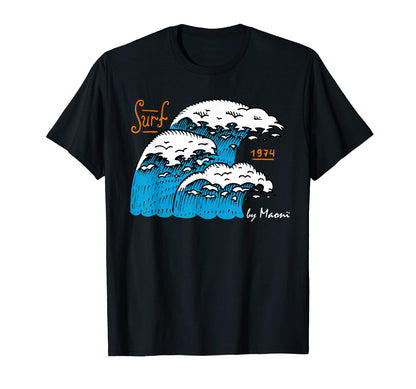 Welle Ocean 1974 Surf Club Palm Tree T-Shirt - Novelty Apparel for Adults - T-Shirt, Sweatshirt, Hoodie