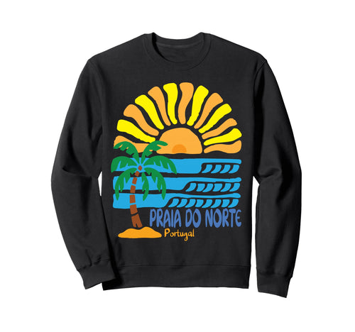 Praia Do Norte Portugal Boho Sweatshirt - Aesthetic Graphic Men Women - T-Shirt, Sweatshirt, Hoodie