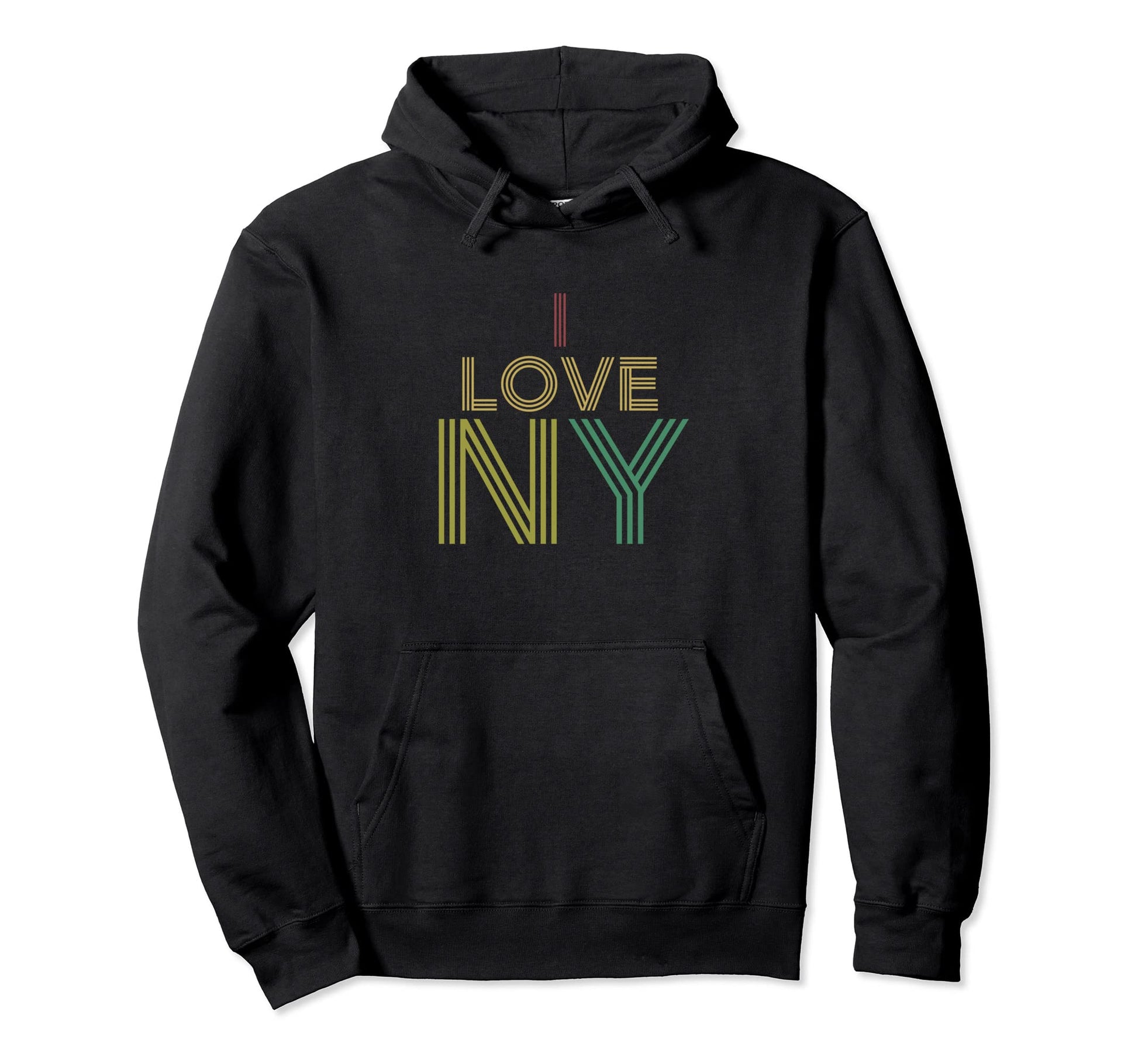 I Love Ny New York Bf Distressed Hoodie - Casual Everyday Wear for Adults - T-Shirt, Sweatshirt, Hoodie