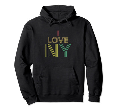 I Love Ny New York Bf Distressed Hoodie - Casual Everyday Wear for Adults - T-Shirt, Sweatshirt, Hoodie
