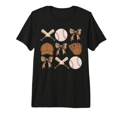 Baseball Coquette Bow Baseball Mom Sister T-Shirt - Unique Graphic Unisex - T-Shirt, Sweatshirt, Hoodie