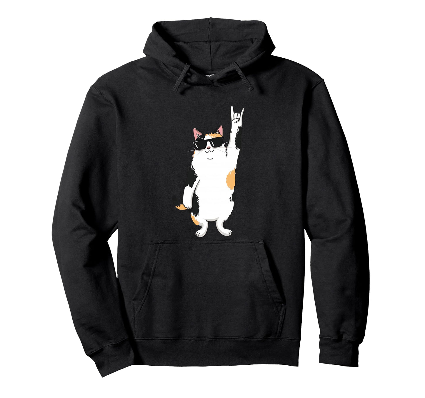 Cat Sunglasses Rock Funny Animal Hoodie - Novelty Apparel for Adults - T-Shirt, Sweatshirt, Hoodie