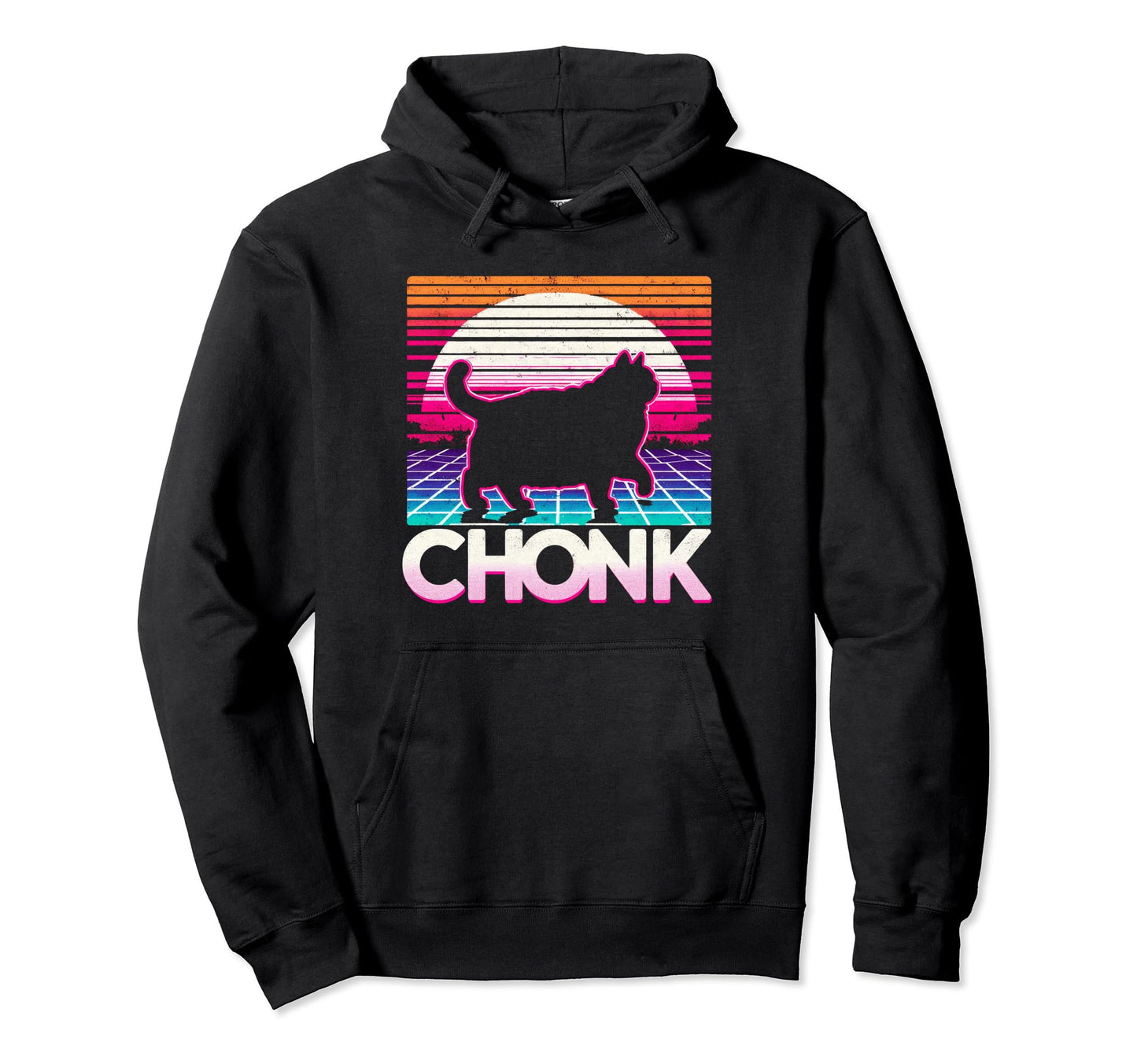 Funny Chonk Scale Cat Sunset Hoodie - Custom Art Print for Adults - T-Shirt, Sweatshirt, Hoodie