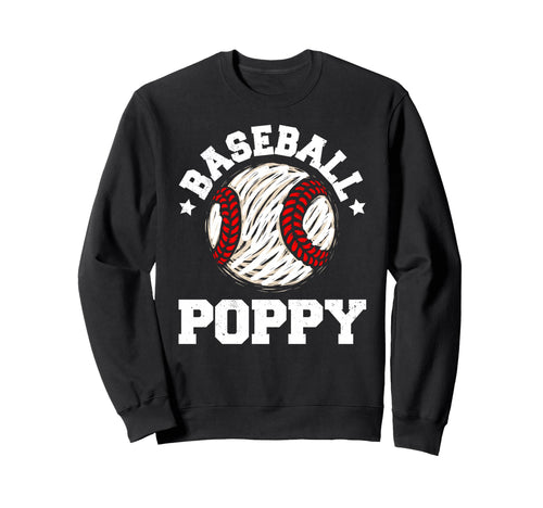 Baseball Poppy Distressed Funny Sweatshirt - Custom Art Print Unisex - T-Shirt, Sweatshirt, Hoodie