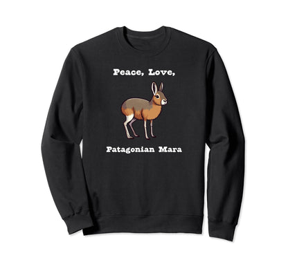 Patagonian Mara Peace Love Sweatshirt - Custom Art Print Men Women - T-Shirt, Sweatshirt, Hoodie