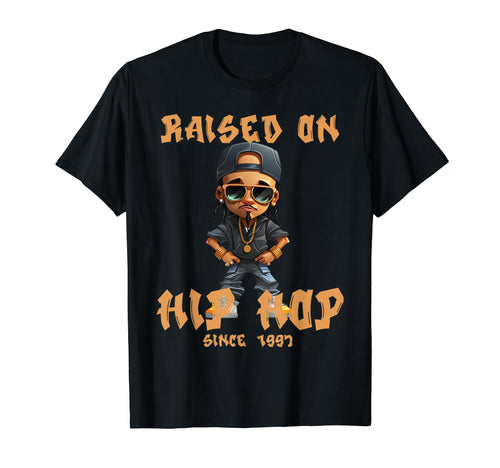 Raised Hip Hop Music Old School Rapper T-Shirt - Graphic Print Men Women - T-Shirt, Sweatshirt, Hoodie