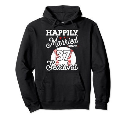 37Th Wedding Anniversary Baseball Hoodie - Custom Art Print for Adults - T-Shirt, Sweatshirt, Hoodie