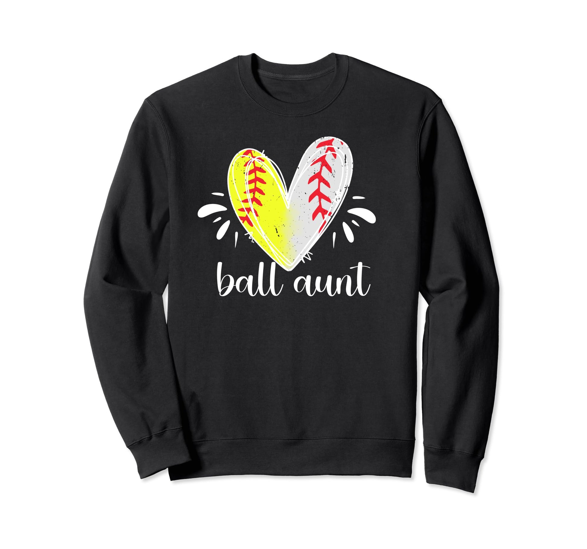 Ball Aunt Heart Baseball Sweatshirt - Aesthetic Graphic for Adults - T-Shirt, Sweatshirt, Hoodie