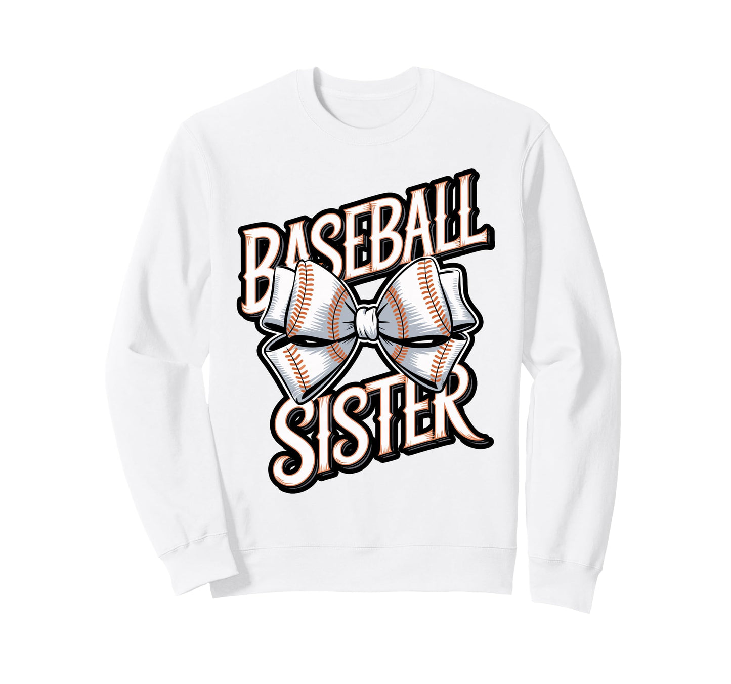 Baseball Sister Bow Sports Sweatshirt - Novelty Apparel Men Women - T-Shirt, Sweatshirt, Hoodie