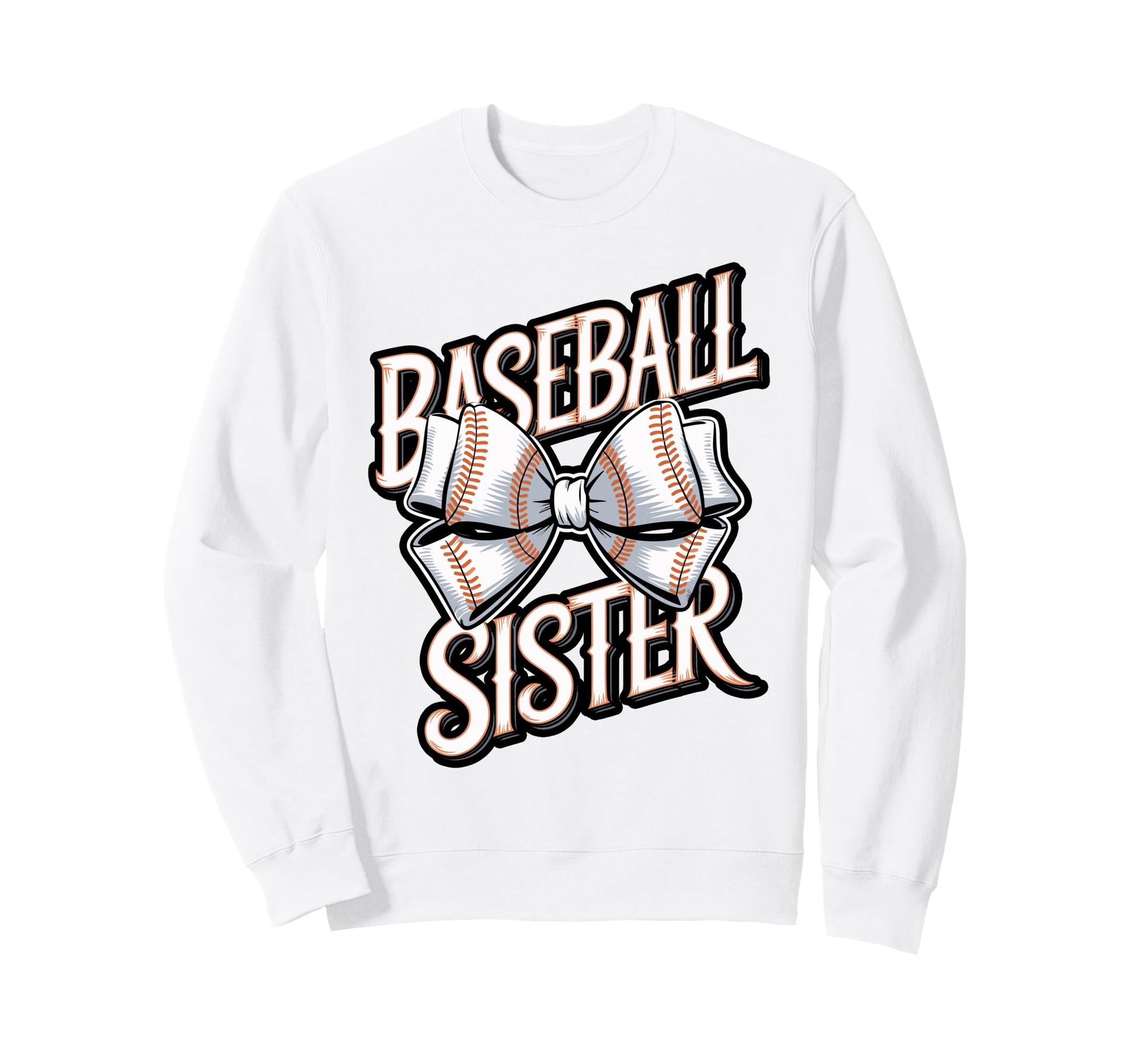 Baseball Sister Bow Sports Sweatshirt - Novelty Apparel Men Women - T-Shirt, Sweatshirt, Hoodie