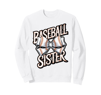 Baseball Sister Bow Sports Sweatshirt - Novelty Apparel Men Women - T-Shirt, Sweatshirt, Hoodie