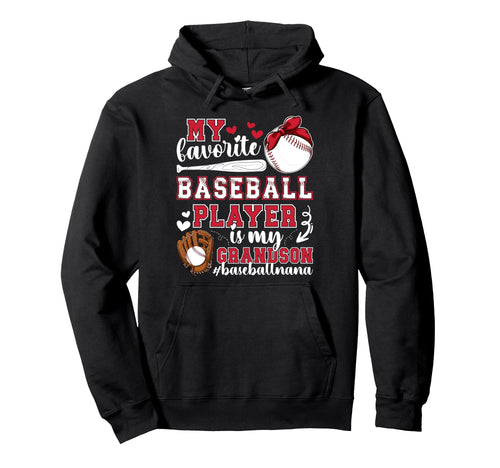 Baseball Nana Grandma Proud Baseball Hoodie - Novelty Apparel for Adults - T-Shirt, Sweatshirt, Hoodie