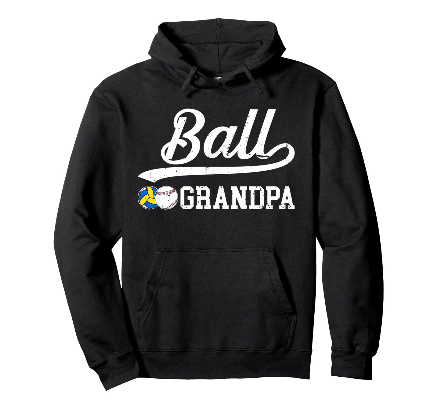 Ball Grandpa Proud Baseball Volleyball Hoodie - Trendy Graphic for Adults - T-Shirt, Sweatshirt, Hoodie
