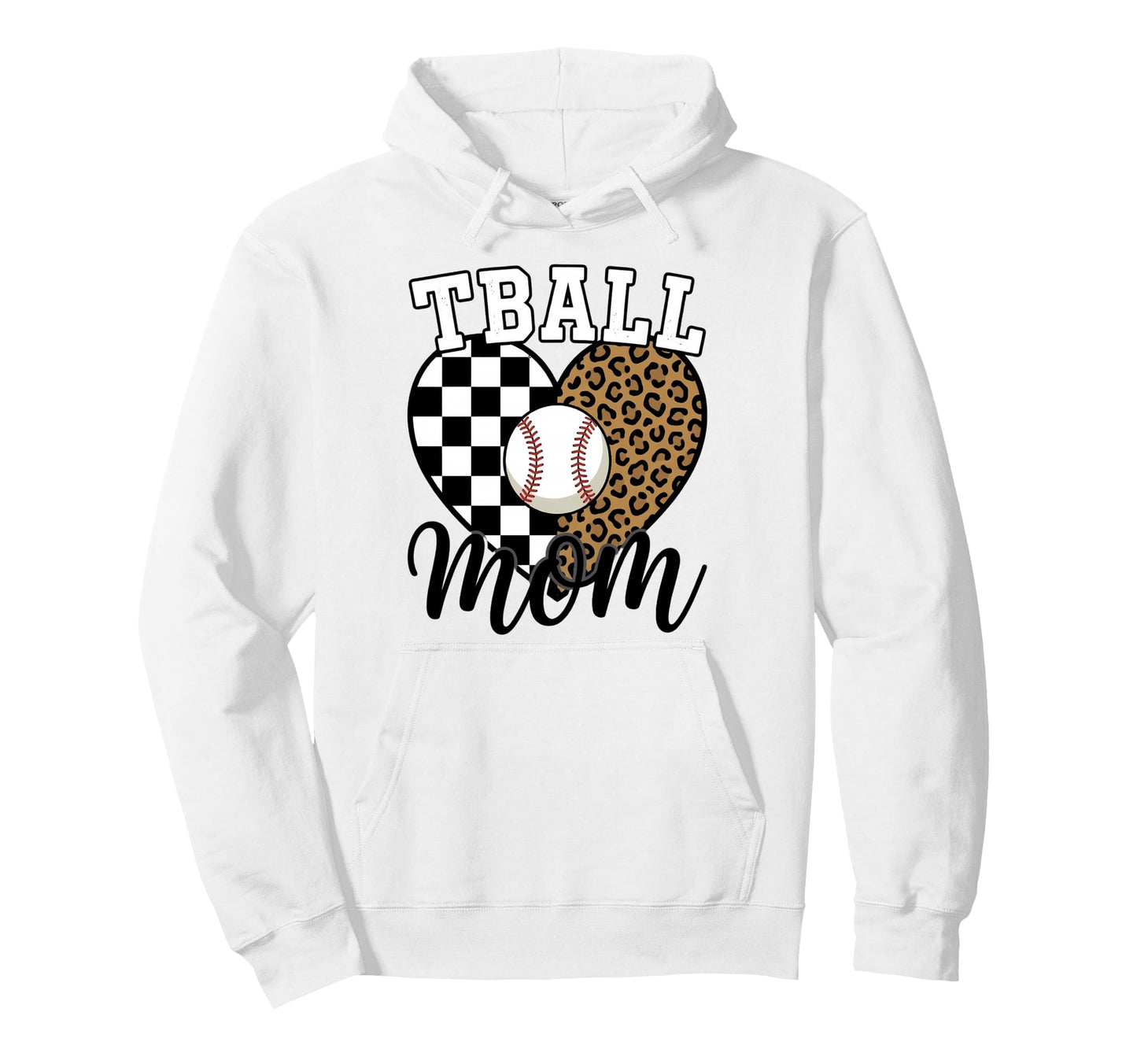 Tball Mom Leopard Cheetah Checkerboard Hoodie - Streetwear Style Men Women - T-Shirt, Sweatshirt, Hoodie