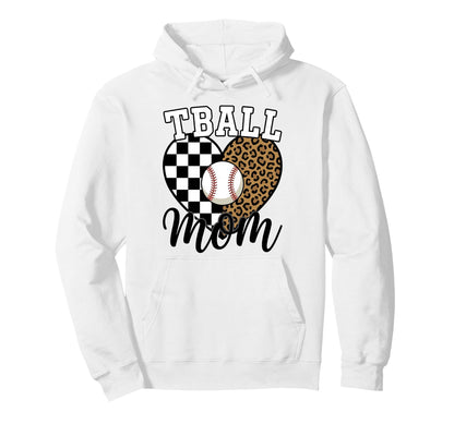 Tball Mom Leopard Cheetah Checkerboard Hoodie - Streetwear Style Men Women - T-Shirt, Sweatshirt, Hoodie