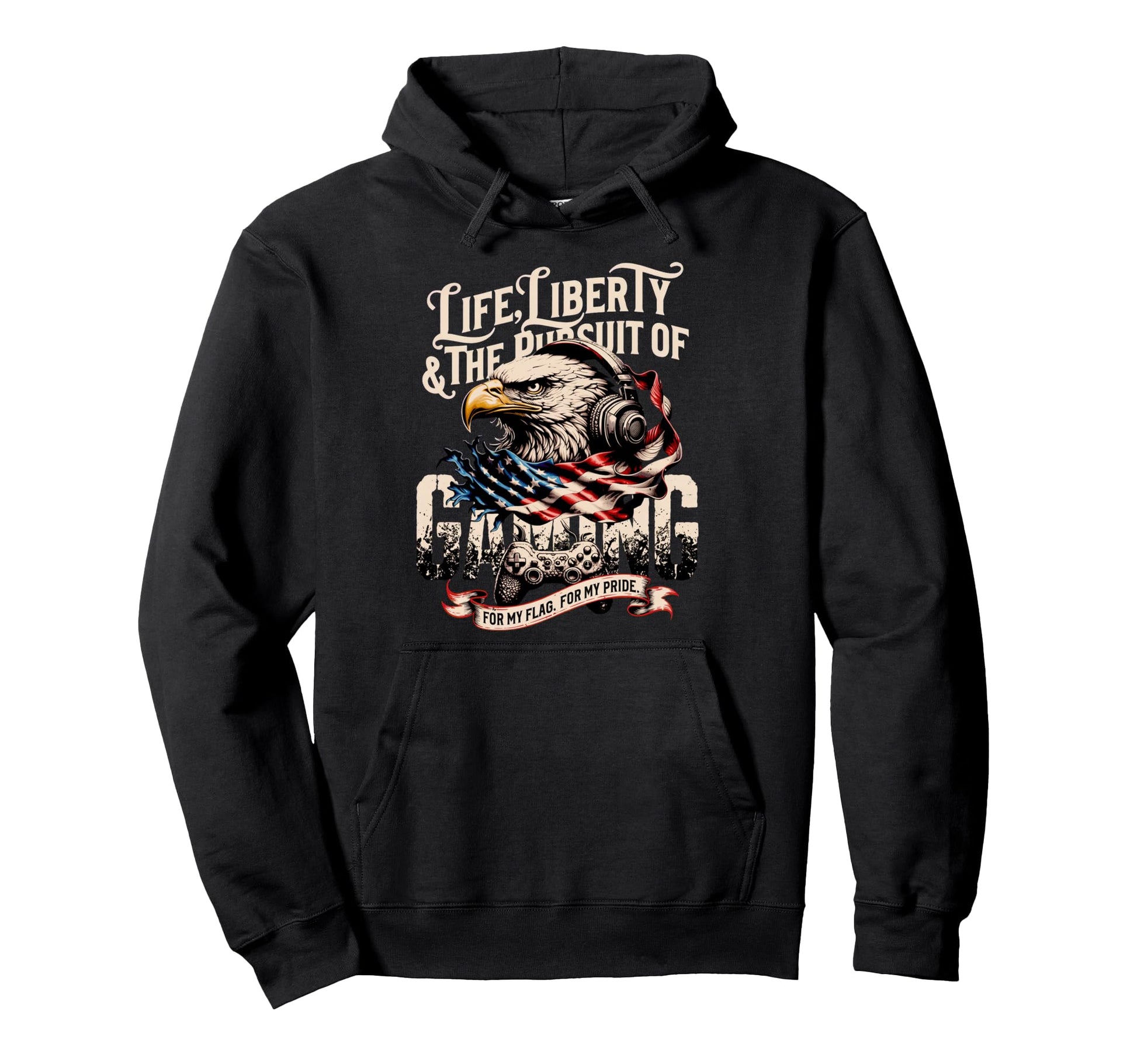 Patriotic Gaming Proud Usa Gaming American Hoodie - Novelty Apparel Unisex - T-Shirt, Sweatshirt, Hoodie