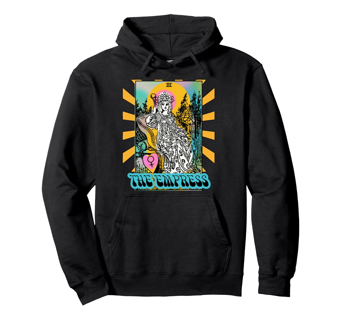 Tarot Card Empress Groovy Hippie Peace Hoodie - Novelty Apparel Men Women - T-Shirt, Sweatshirt, Hoodie