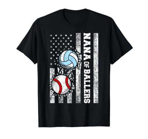 Nana Ballers Funny Usa Flag Baseball T-Shirt - Trendy Graphic Unisex - T-Shirt, Sweatshirt, Hoodie
