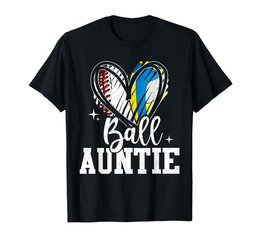 Ball Auntie Baseball Volleyball Auntie Both T-Shirt - Unique Graphic Unisex - T-Shirt, Sweatshirt, Hoodie