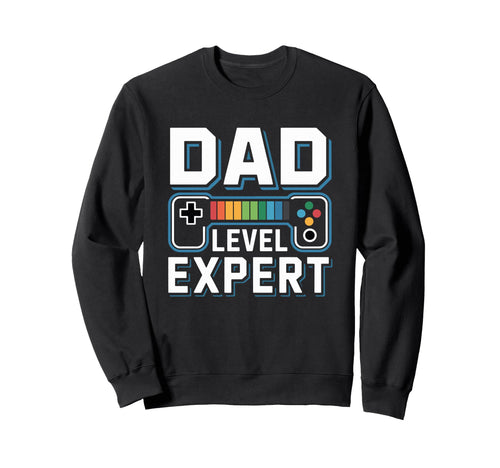 Gamer Dad Level Expert Father Gaming Sweatshirt - Minimalist Print Unisex - T-Shirt, Sweatshirt, Hoodie