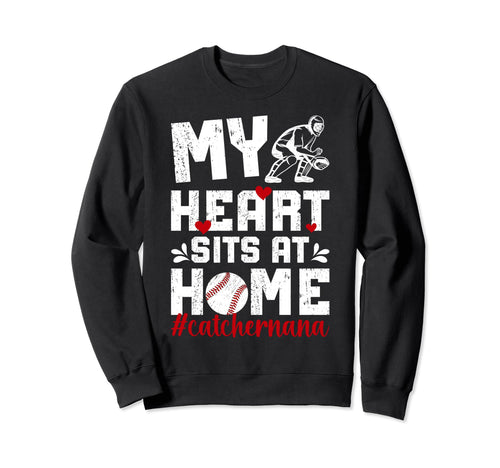 My Heart Baseball Catcher Nana Sweatshirt - Aesthetic Graphic for Adults - T-Shirt, Sweatshirt, Hoodie