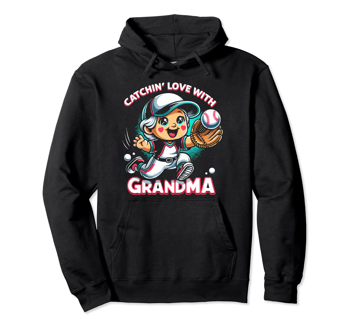 Baseball Grandma Grandmother Granny Hoodie - Aesthetic Graphic Men Women - T-Shirt, Sweatshirt, Hoodie