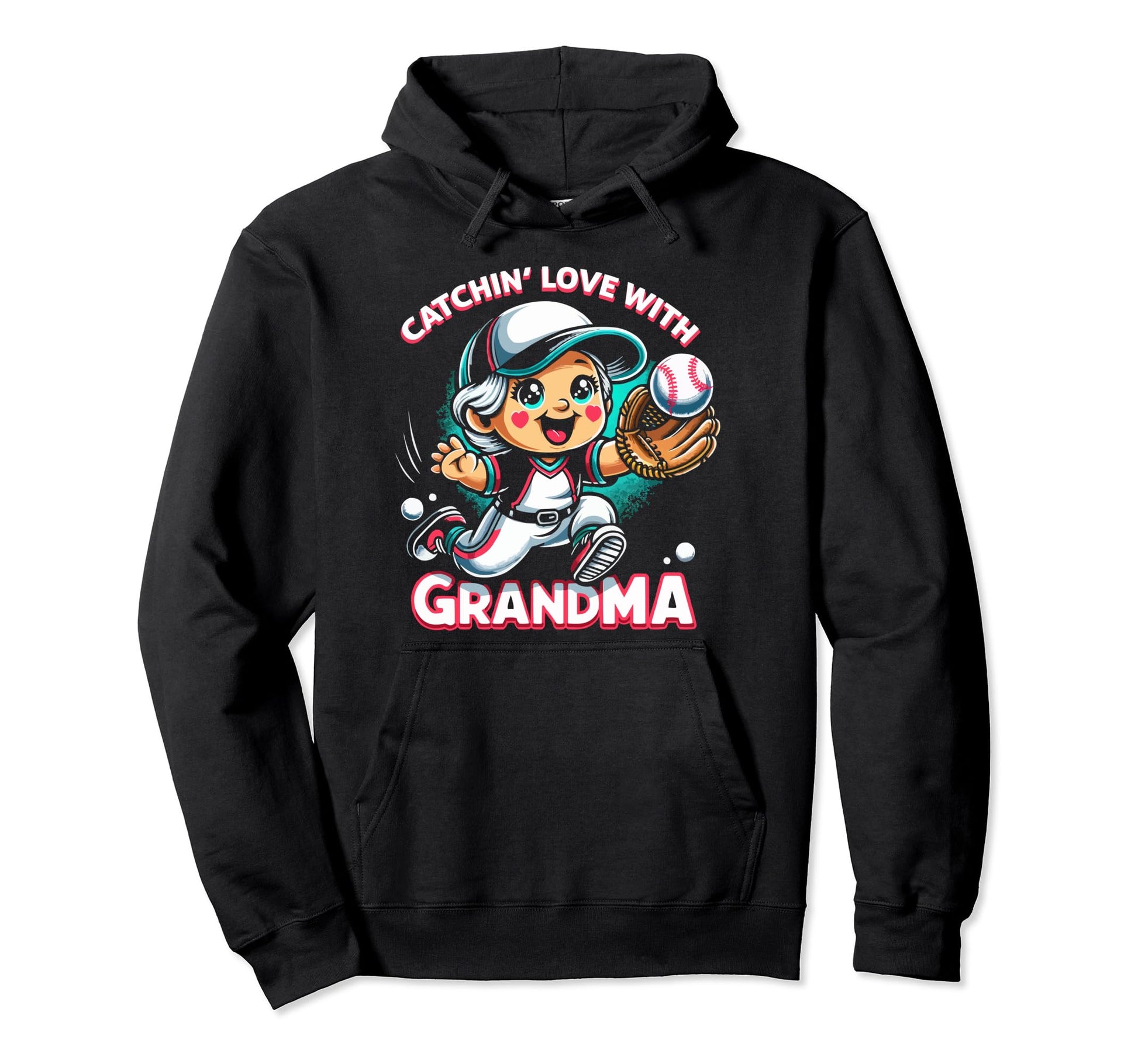 Baseball Grandma Grandmother Granny Hoodie - Aesthetic Graphic Men Women - T-Shirt, Sweatshirt, Hoodie