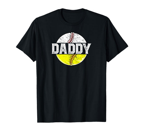 Daddy Softball Baseball Dad Baseball T-Shirt - Novelty Apparel Men Women - T-Shirt, Sweatshirt, Hoodie