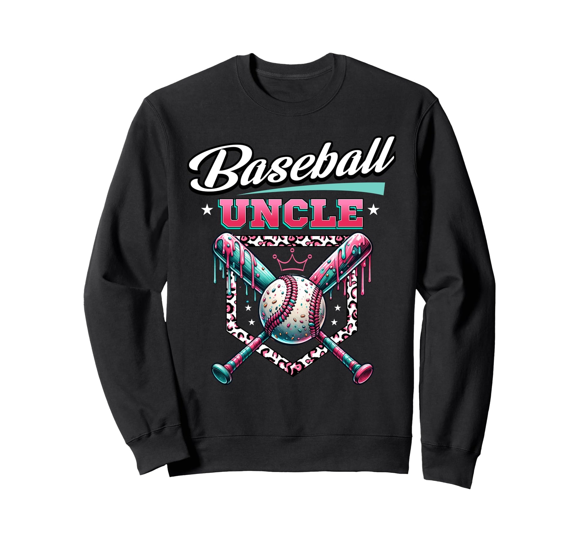 Baseball Uncle Dripping Sweatshirt - Fun Novelty Design for Adults - T-Shirt, Sweatshirt, Hoodie