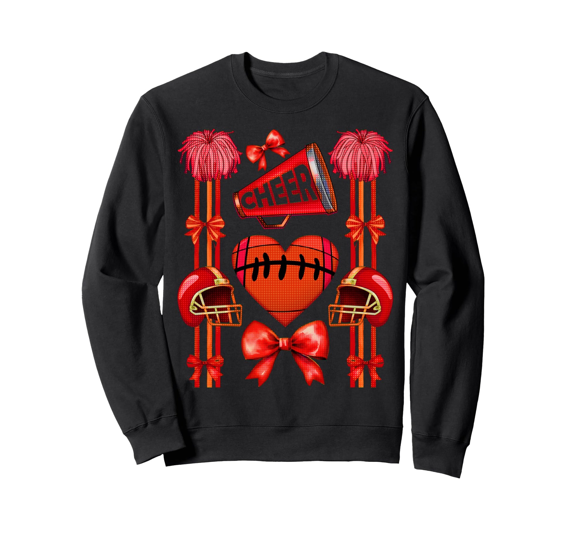 Football Cheer Mom Coquette Bow Mom Sweatshirt - Graphic Print for Adults - T-Shirt, Sweatshirt, Hoodie
