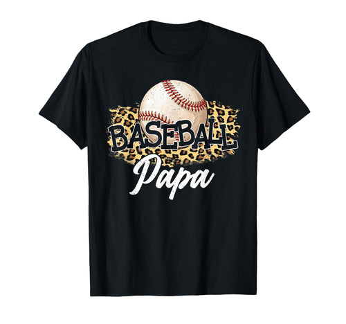 Baseball Papa Leopard Baseball Lover T-Shirt - Streetwear Style Men Women - T-Shirt, Sweatshirt, Hoodie