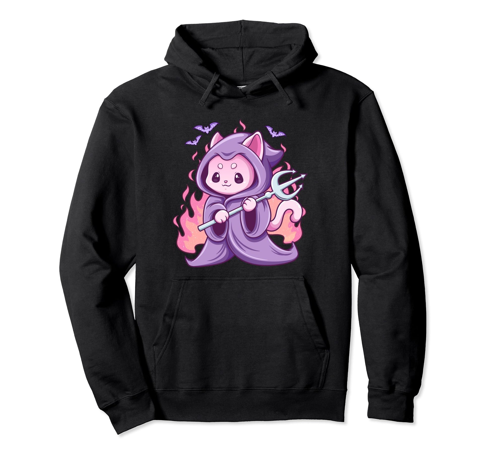 Kawaii Pastel Goth Creepy Grim Reaper Cat Hoodie - Minimalist Print Unisex - T-Shirt, Sweatshirt, Hoodie