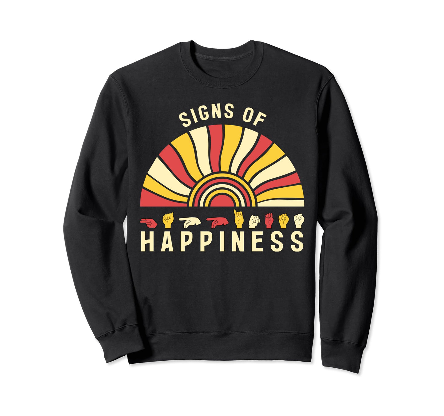 Boho Rainbow Asl Fingerspelling Sign Sweatshirt - Graphic Print for Adults - T-Shirt, Sweatshirt, Hoodie